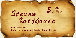 Stevan Koljković vizit kartica